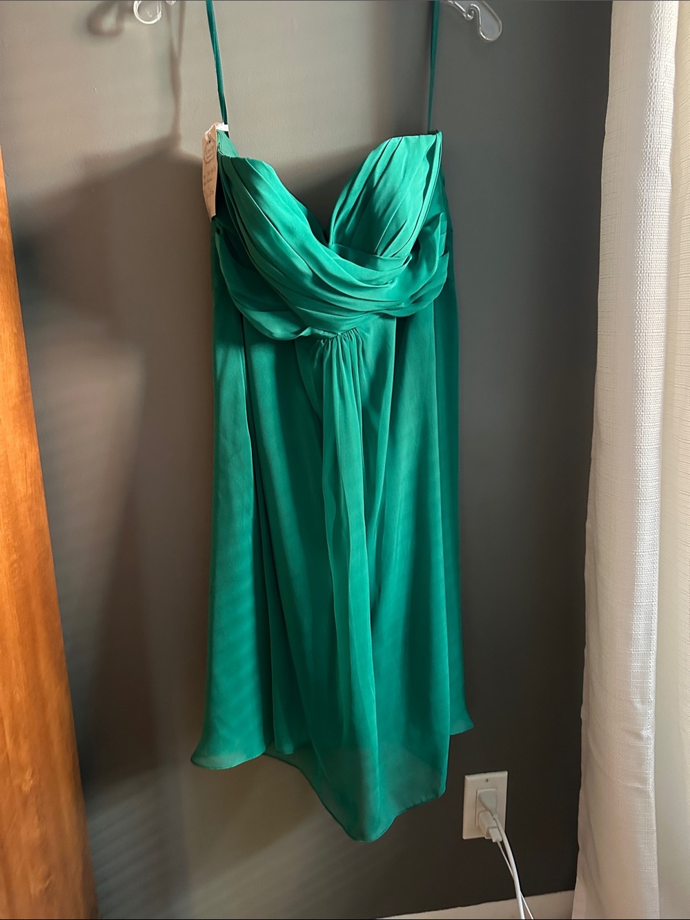 Strapless Midi Dress in Emerald Green
